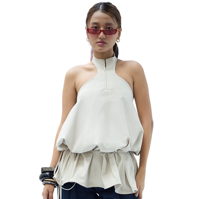 HALTER NECK BUBBLE TOP