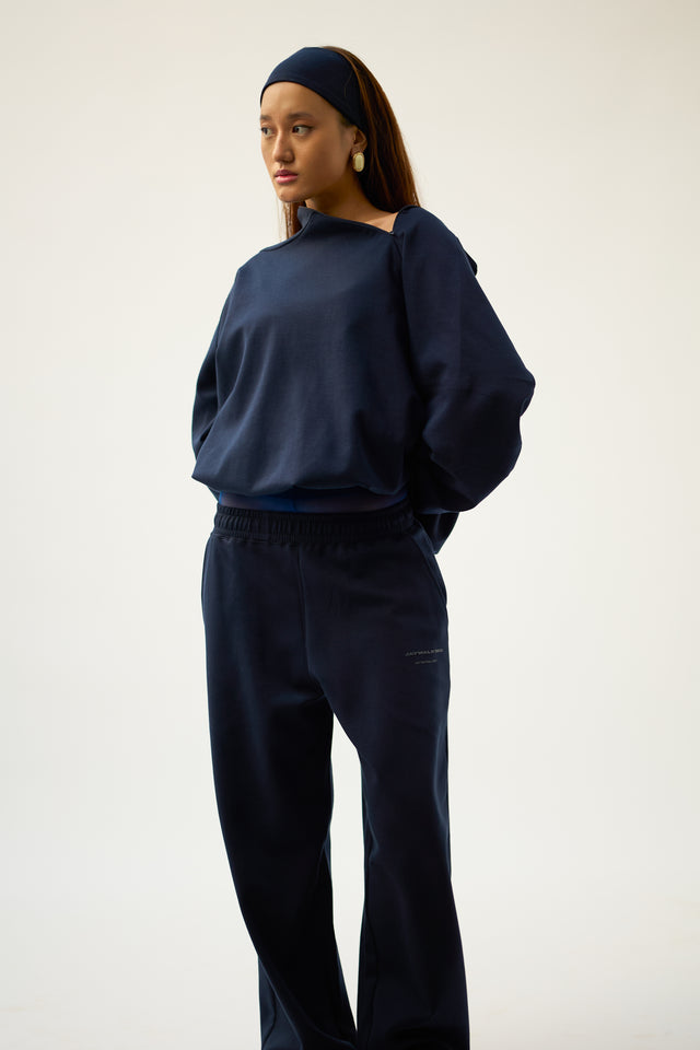 BUBBLE HOODIE IN NAVY BLUE