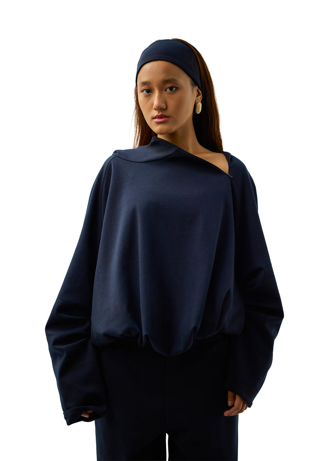 BUBBLE HOODIE IN NAVY BLUE