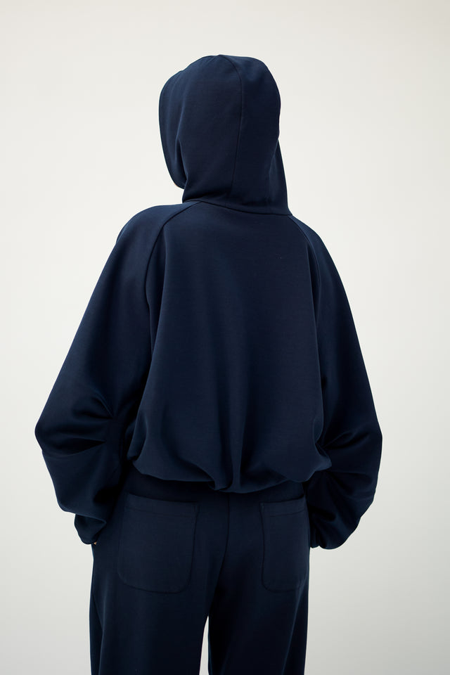BUBBLE HOODIE IN NAVY BLUE