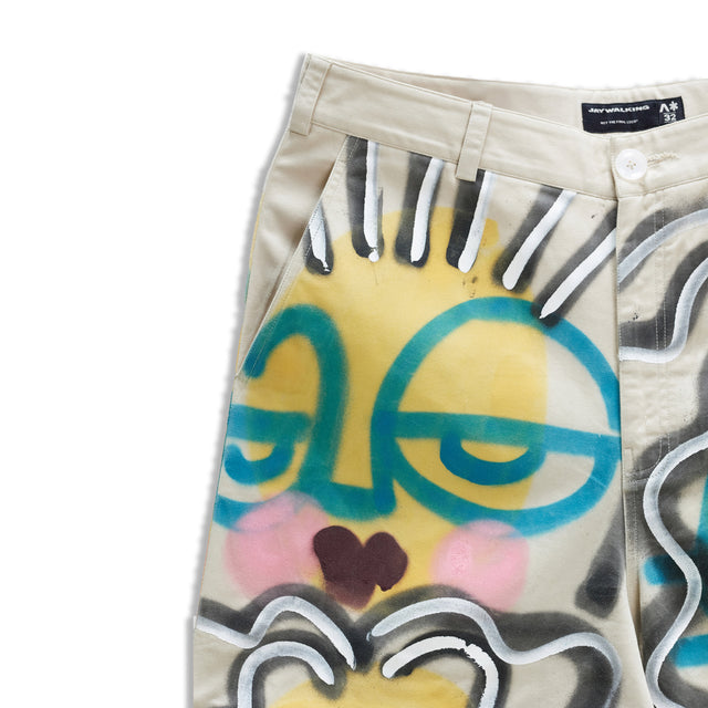 ARTFACE GRAFFITI PANT IN CREAM ONE OF ONE