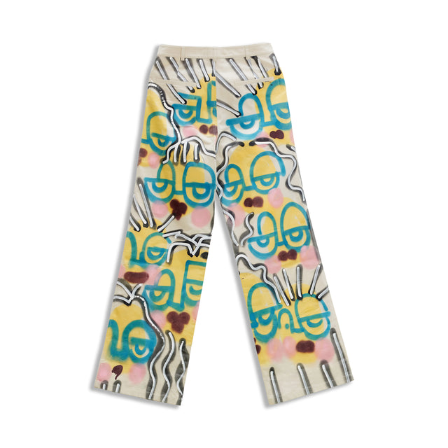 ARTFACE GRAFFITI PANT IN CREAM ONE OF ONE