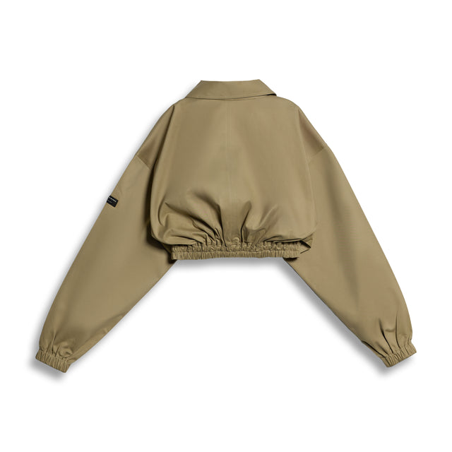 CROPPED UTILITY JACKET IN BEIGE
