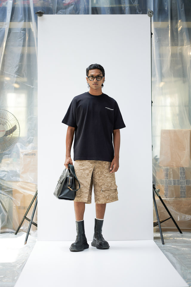 PANELLED SHORTS IN CAMO