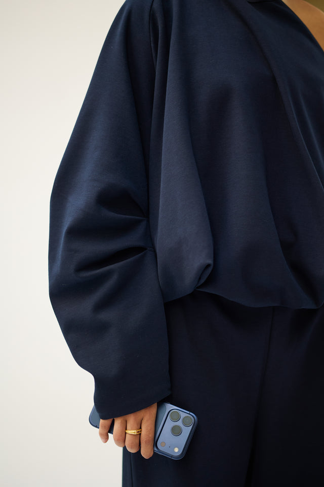 BUBBLE HOODIE IN NAVY BLUE