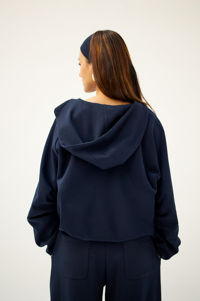 BUBBLE HOODIE IN NAVY BLUE