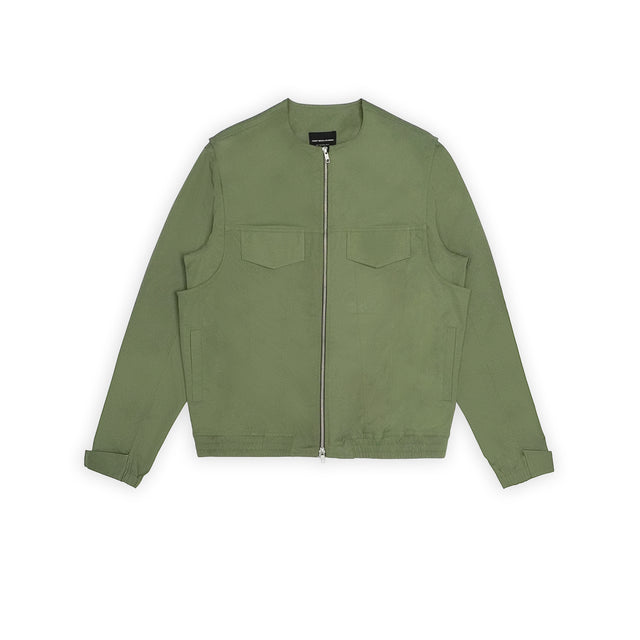 DOUBLE TROUBLE JACKET IN OLIVE GREEN