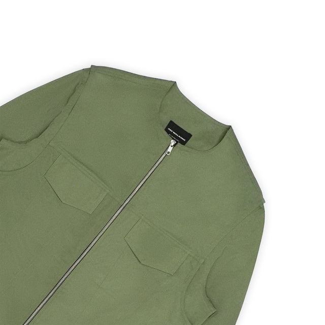 DOUBLE TROUBLE JACKET IN OLIVE GREEN