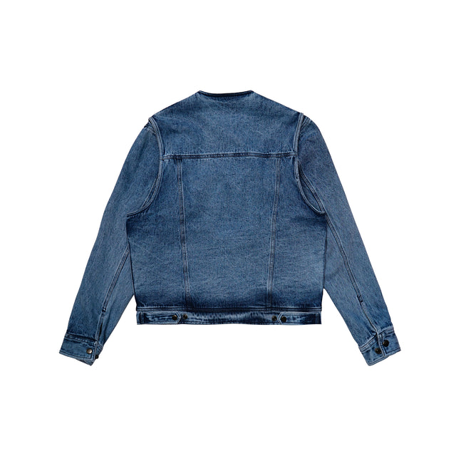 DOUBLE TROUBLE DENIM JACKET IN BLUE
