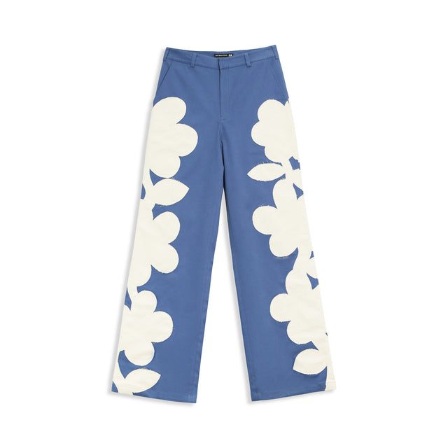 FLOWER APPLIQUÉ PANT IN BLUE ONE OF ONE