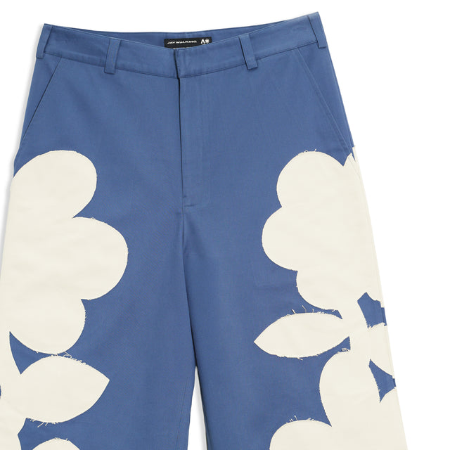 FLOWER APPLIQUÉ PANT IN BLUE ONE OF ONE