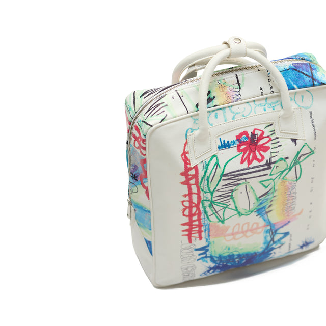 FLOWER POT BACKPACK IN WHITE