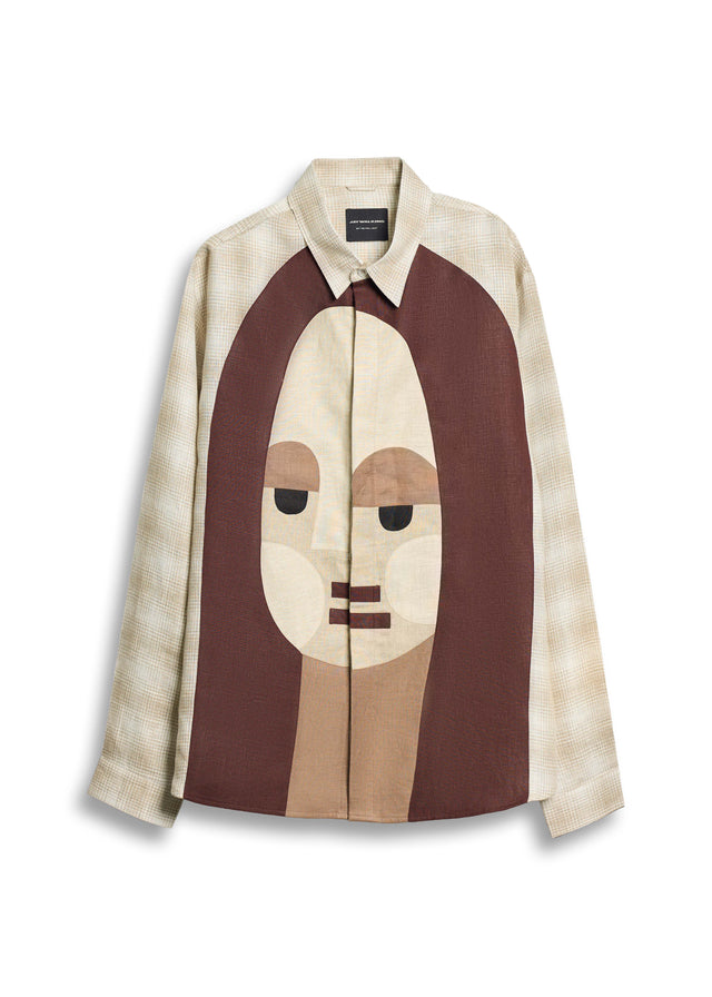 MONALI SHAH LINEN SHIRT IN BROWN