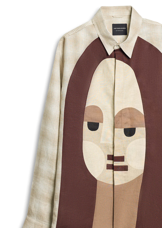 MONALI SHAH LINEN SHIRT IN BROWN