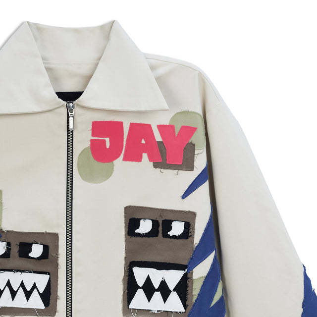 ROBOT APPLIQUÉ JACKET IN CREAM ONE OF ONE