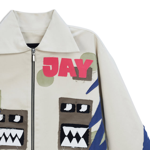 ROBOT APPLIQUÉ JACKET IN CREAM ONE OF ONE