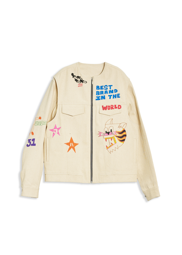 DOUBLE TROUBLE JACKET IN CREAM ONE OF ONE