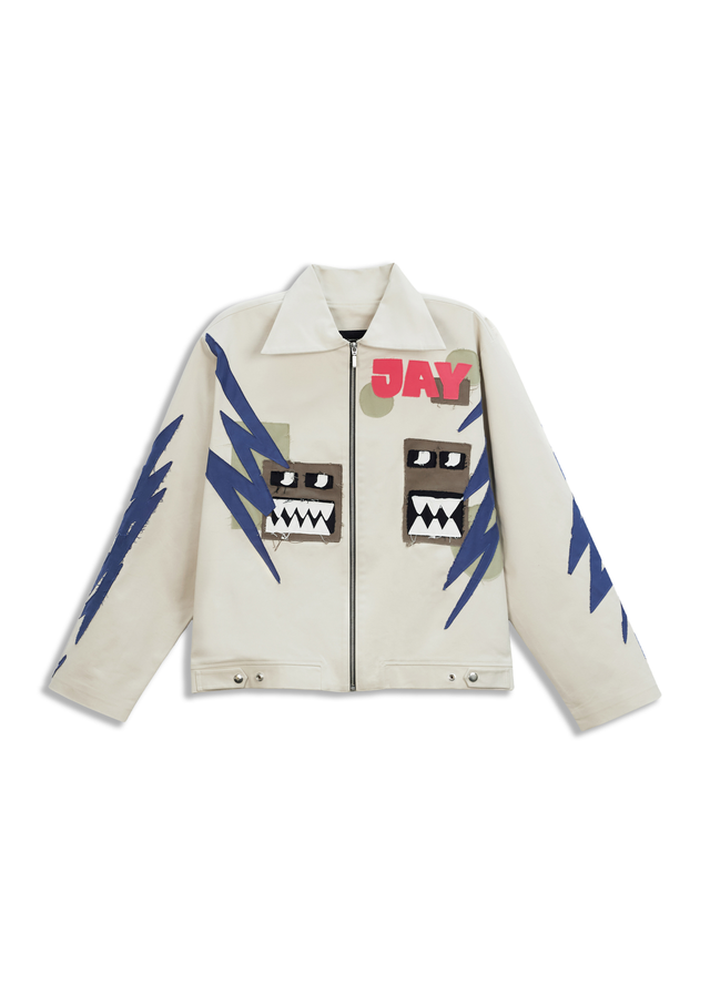 ROBOT APPLIQUÉ JACKET IN CREAM ONE OF ONE