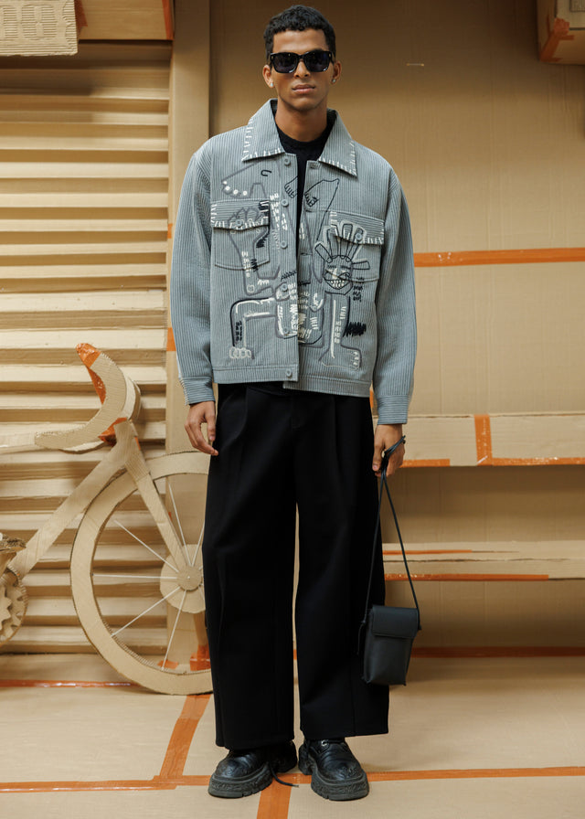 DANCING MAN SHACKET IN GREY [UNISEX]