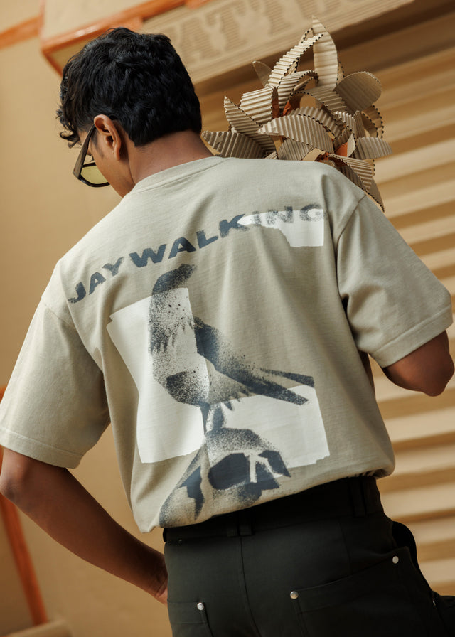 SKULL CROW T-SHIRT IN TIMBERWOOD [UNISEX]