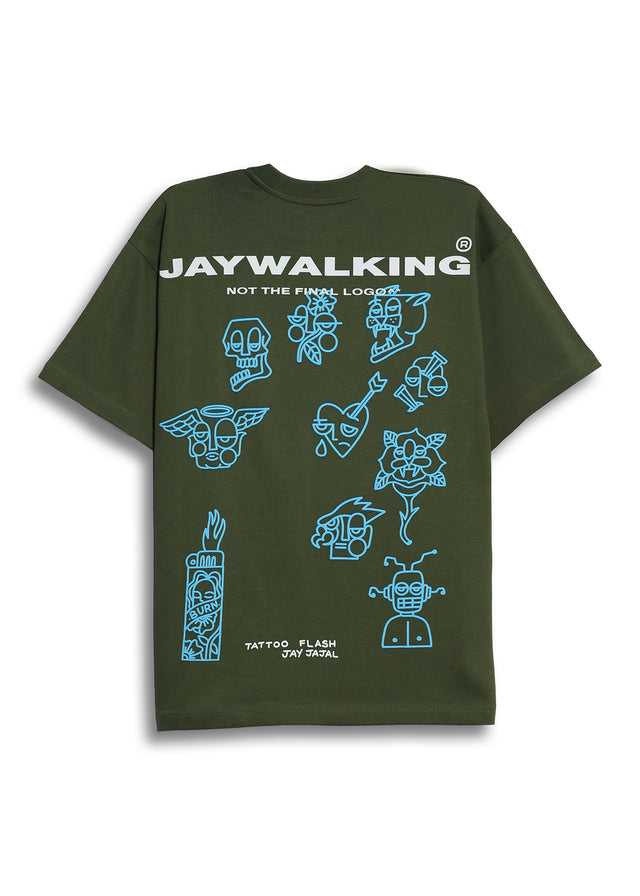 SMALL TATTOOS T-SHIRT IN GREEN [UNISEX]