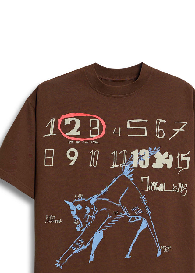CAT 2.0 T-SHIRT IN BROWN [UNISEX]