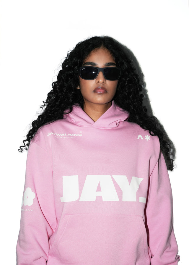FRIENDS OF MR. WALKING HOODIE IN PINK [UNISEX]