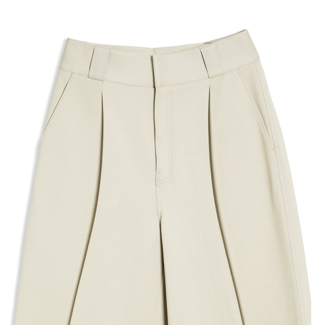 CHROME PLEATED PANTS IN BEIGE