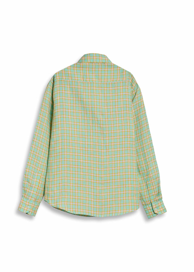 DANCING MEN CHECKERED LINEN SHIRT [UNISEX]