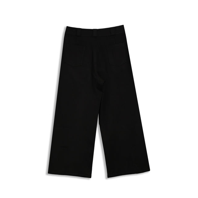 CHROME PLEATED PANTS IN BLACK