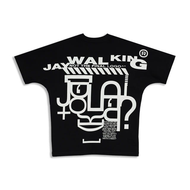 TYPO ART FACE BATWING T-SHIRT IN BLACK [UNISEX]