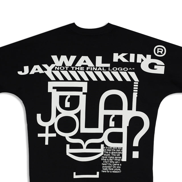 TYPO ART FACE BATWING T-SHIRT IN BLACK [UNISEX]