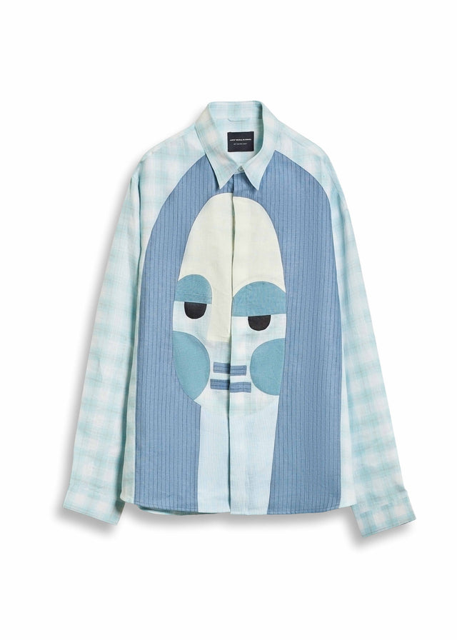 MONALI SHAH LINEN SHIRT IN BLUE