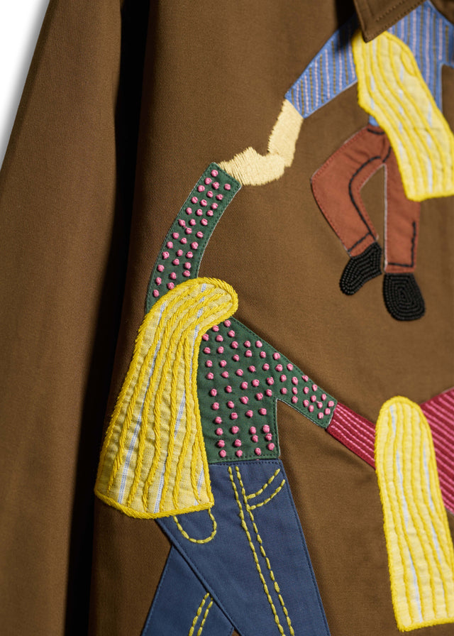 DANCING CIRCLE JACKET IN BROWN [UNISEX]