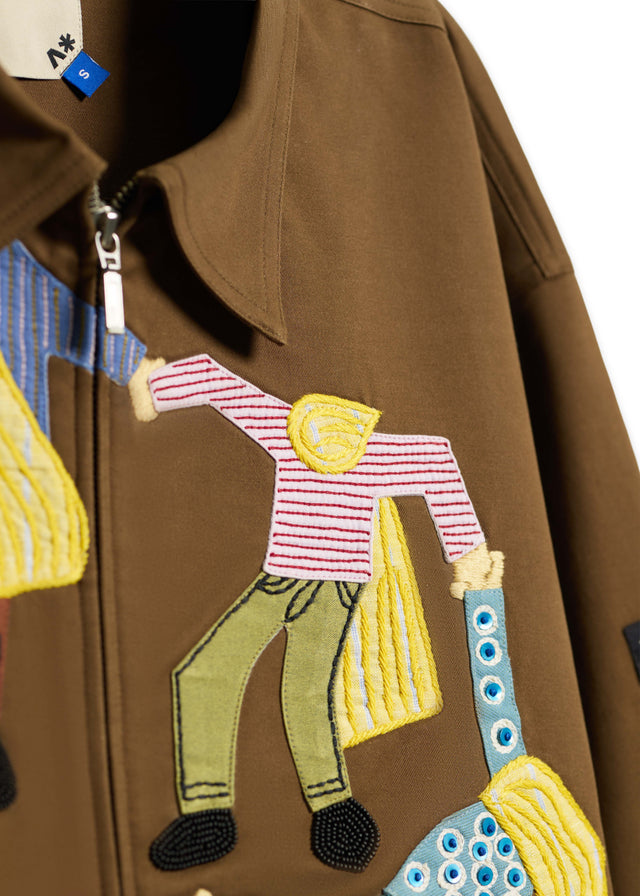 DANCING CIRCLE JACKET IN BROWN [UNISEX]