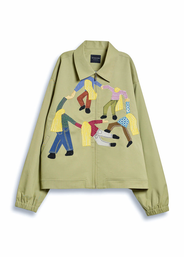 DANCING CIRCLE JACKET IN GREEN [UNISEX]