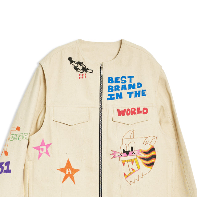 DOUBLE TROUBLE JACKET IN CREAM ONE OF ONE
