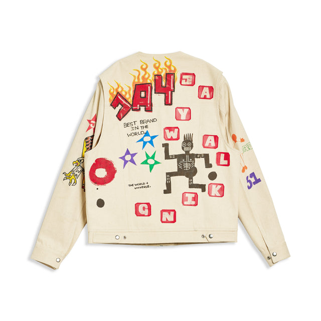 DOUBLE TROUBLE JACKET IN CREAM ONE OF ONE