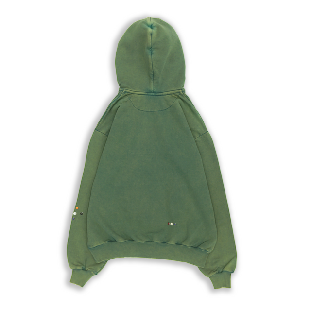 STUD HOODIE IN WASHED GREEN [UNISEX]