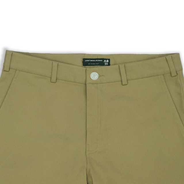 FRONT ZIP PANTS IN KHAKI  [UNISEX]