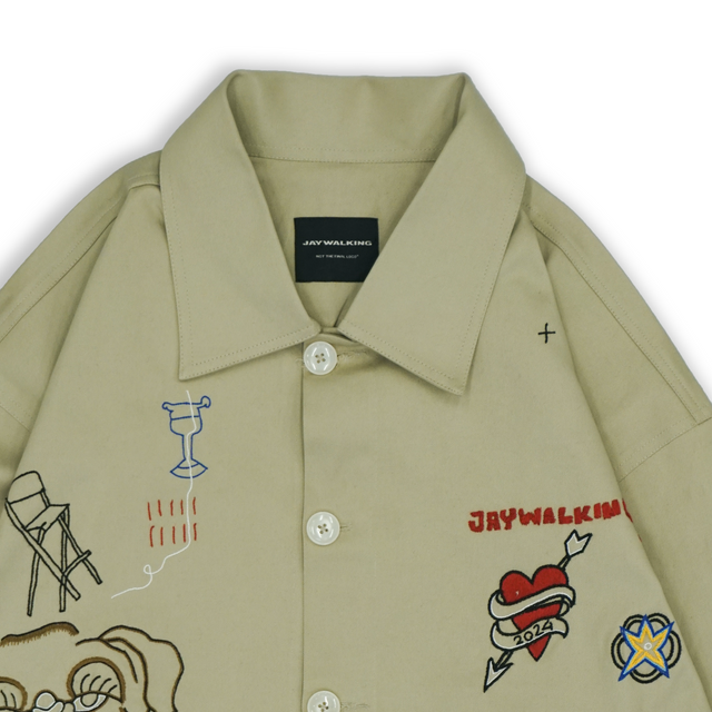 DOODLE EMBROIDERED KHAKI JACKET LTD. ED.