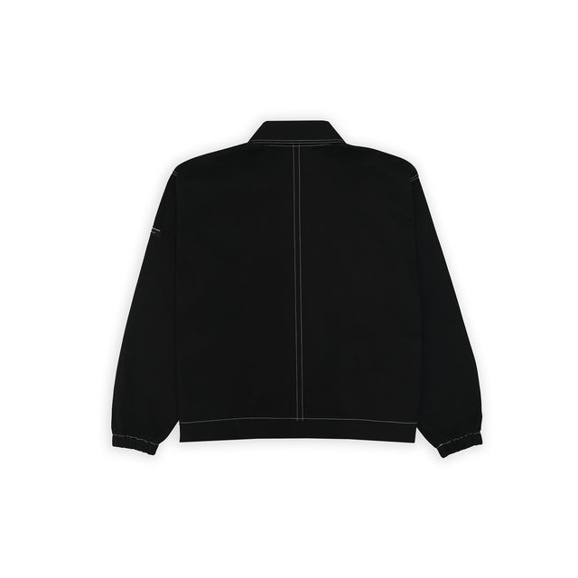 BOX UTILITY JACKET IN BLACK IN WHITE STITCHED [UNISEX]