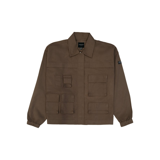 BOX UTILITY JACKET IN BROWN [UNISEX]