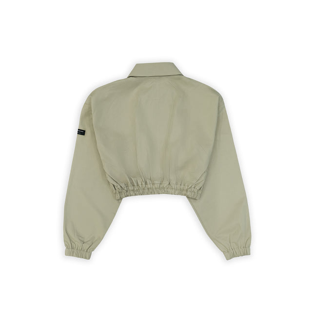 CROPPED UTILITY JACKET IN BEIGE