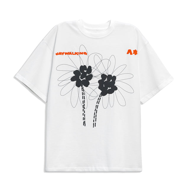 TRIBAL ART FACE T-SHIRT IN WHITE [UNISEX]