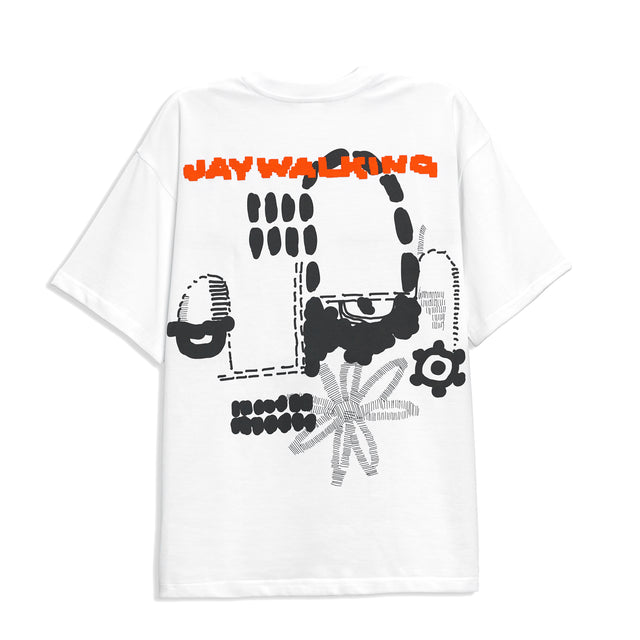 TRIBAL ART FACE T-SHIRT IN WHITE [UNISEX]