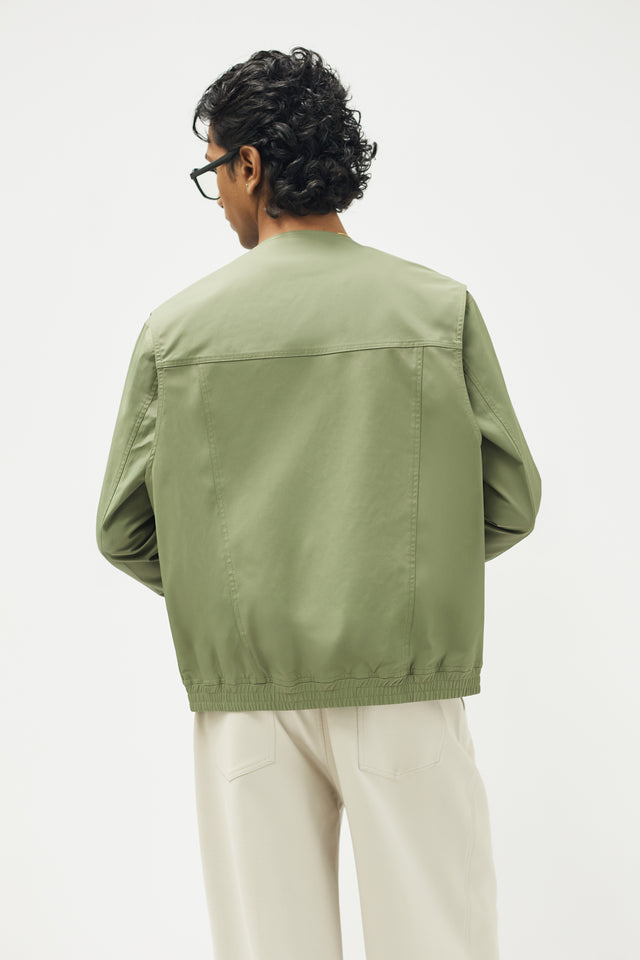 DOUBLE TROUBLE JACKET IN OLIVE GREEN