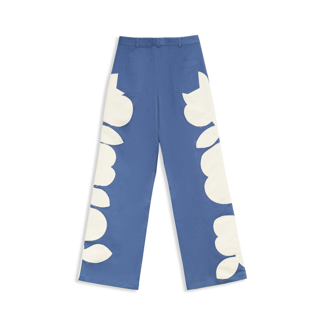 FLOWER APPLIQUÉ PANT IN BLUE ONE OF ONE