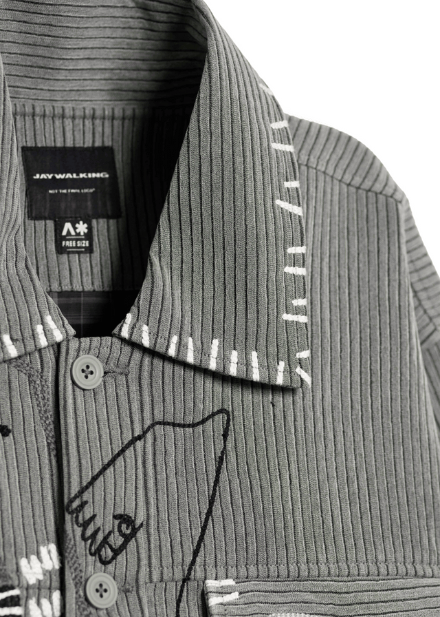 DANCING MAN SHACKET IN GREY [UNISEX]