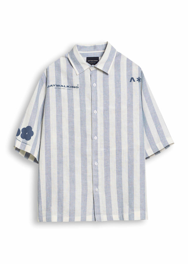 FOMW SHORT SLEEVE STRIPER SHIRT IN BLUE [UNISEX]